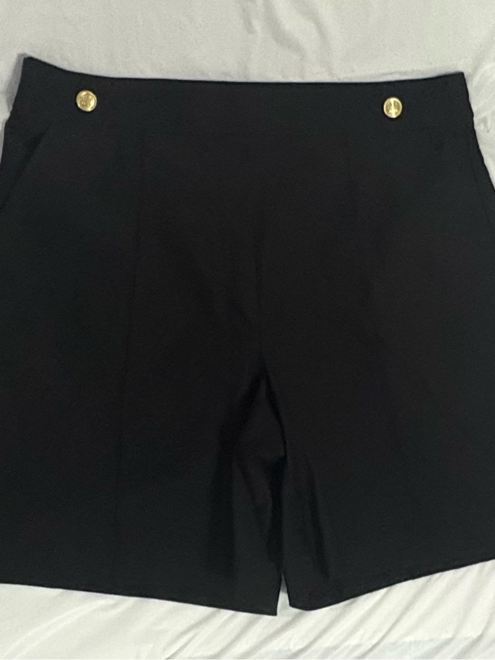Rafaella Black Bermuda Shorts with Gold Buttons